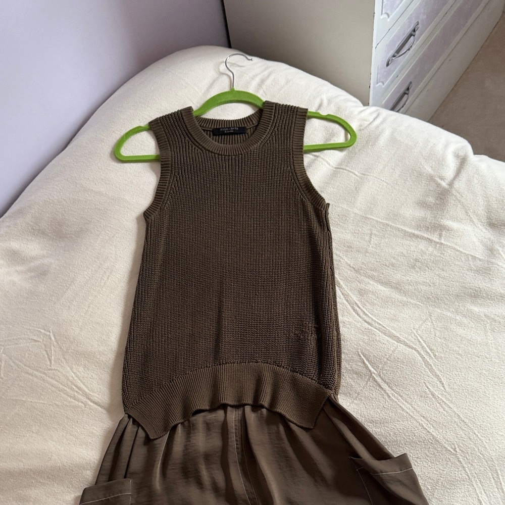 All Saints Olive Sleeveless Midi Dress